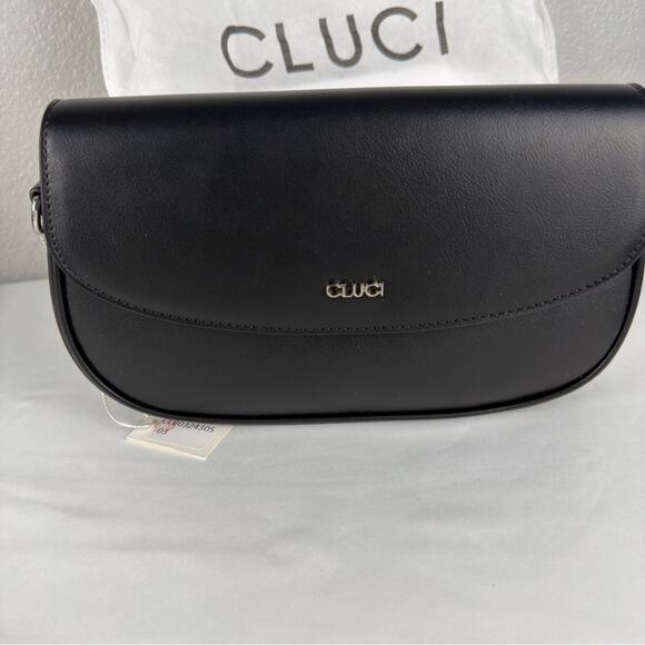 NWT CLUCI Women’s Small Shoulder Bag Clutch Designer tote Black - Picture 5 of 10